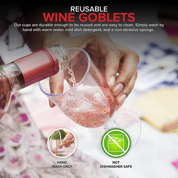 Прозрачна пластмасова Чаша за вино, Годни за рециклиране - Небьющийся Чаша За вино - за Еднократна и за Многократна употреба Чаши за Шампанско, Десерт 12шт