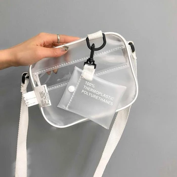 Прозрачната чанта matte плажната литературна чанта-месинджър през рамо Малка чанта Прозрачна чанта matte плажната квадратна чанта