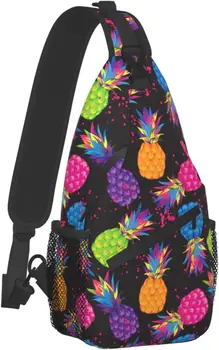 Раница-прашка унисекс с ананас, чанти през рамо, малки раници, нагрудная чанта за туризъм, спорт, скално катерене, каране на велосипед, джогинг