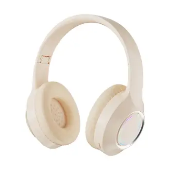 Сгъваеми Слушалки Над ухото Безжична Слушалка с Шумопотискане Меки Слушалки С Аудиоинтерфейсом 3,5 мм са Подходящи За ушите