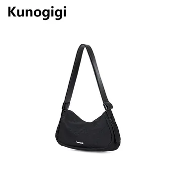 Седельная чанта KUNOGIGI с текстурным модел от среден размер Малката и най-популярната чанта Дамска чанта през рамо чанта за подмишниците