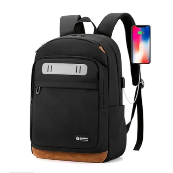 Спортен мъжки раница с USB зареждане, чанта за лаптоп с голям капацитет, ежедневни училищна чанта за тийнейджър, модерен мъжки раница за пътуване