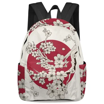 Студентски ученически чанти Sakura Sun в японски стил, Раница за лаптоп на поръчка за мъже, жени, жени за пътуване Mochila