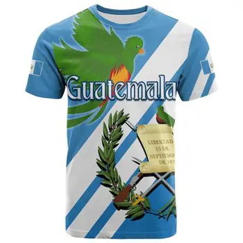 Тениска с флага на Гватемала 2023 г., Гватемала, Уличен 3D принт Harajuku, Тениска Оверсайз С кръгло деколте, Мъжки И дамски блузи с потребителското име