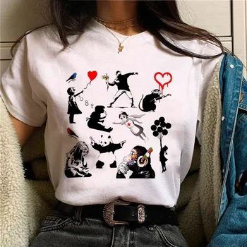 Тениски Banksy, дамски лятна тениска с аниме, японски дрехи за момичета