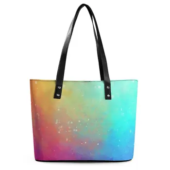 Цветни чанти Galaxy Sky, дамски чанти-тоут с розови принтом, елегантна бизнес чанта през рамо, ръчни чанти от изкуствена кожа по поръчка