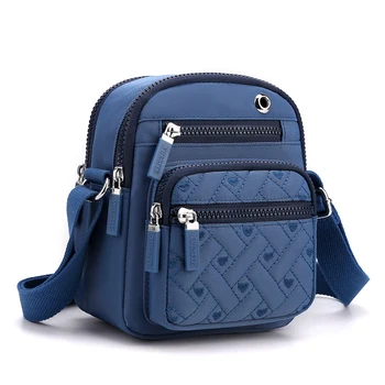 Чанта за мобилен телефон Женствена чанта през рамо Малка чанта найлон водоустойчива чанта през рамо Дамски чанти-месинджър