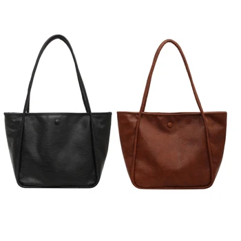 Чантата е От изкуствена кожа, пазарска чанта с голям капацитет, универсална чанта през рамо за жени