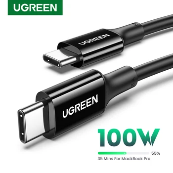 【Специална оферта】UGREEN 100 W USB Кабел C -USB Type C за Macbook Samsung Xiaomi 1,5 м 100 W 5A E-Marker Чип Бърз USB кабел Type C