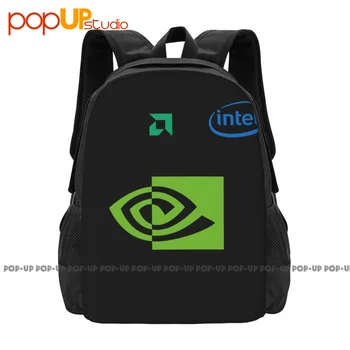 Раница с Логото на Amd, Intel, Nvidia Голям Капацитет, Училищни Плажна Чанта Спортен стил с Голям Капацитет